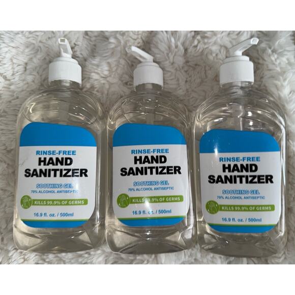 Set Of 3 RINSE FREE Hand Soothing gel Hand Sanitizer 16.9 Fl Oz Each NEW - Picture 1 of 5